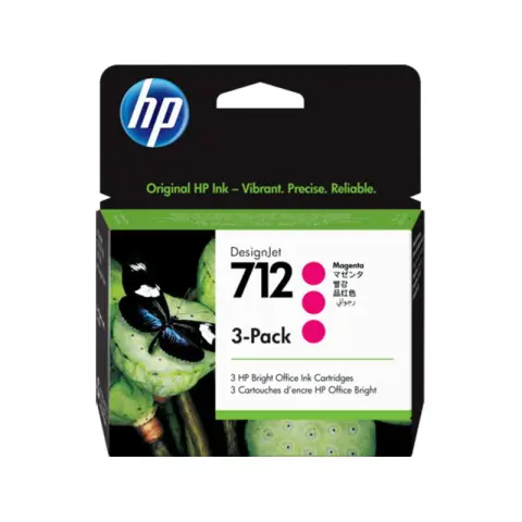 HP 3ED78A - Zestaw tuszy HP 712 magenta do HP DesignJet T-200, T-210, T-230, T-250. T-630, T-650
