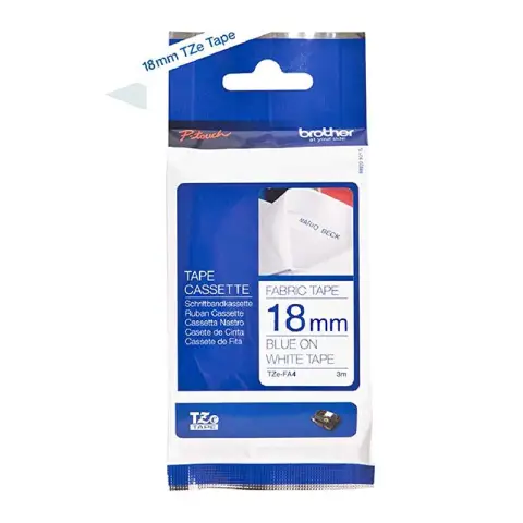 Taśma Brother 18mm x 3m niebieski nadruk / białe tło-5107205