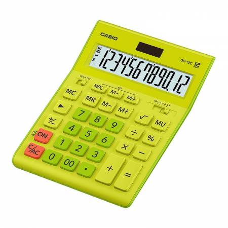 Casio kalkulator GR-12C-GN  | biurowy | 12 miejsc | Żółty-5194708