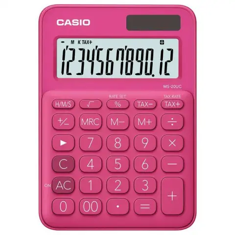 Casio kalkulator MS-20UC-RD-S | biurowy | 12 miejsc | Czerwony-5194695