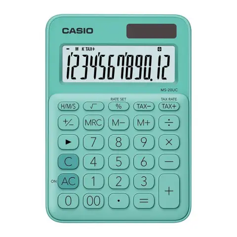 Casio kalkulator MS-20UC-GN-S | biurowy | 12 miejsc | Zielony-5194699