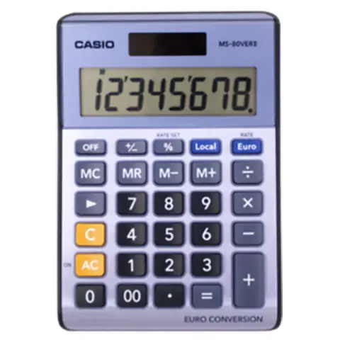 Casio kalkulator MS-80VERII-BK-S | biurowy | 8 miejsc | Czarny-5194744