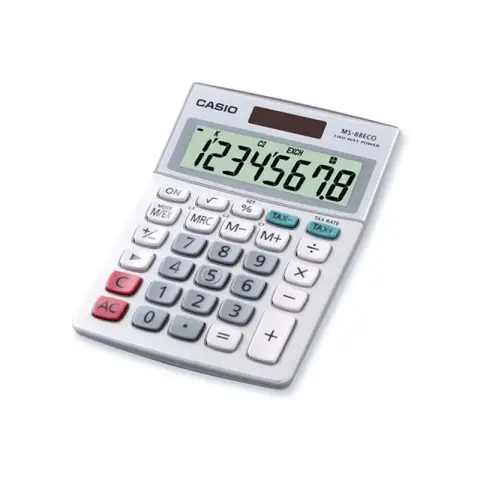Casio kalkulator MS-88ECO | biurowy | 8 miejsc | Srebrny-5194746