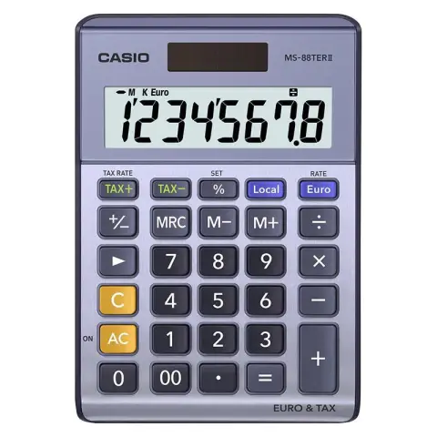 Casio kalkulator MS-88TERII-S | biurowy | 8 miejsc | Srebrny-5194748