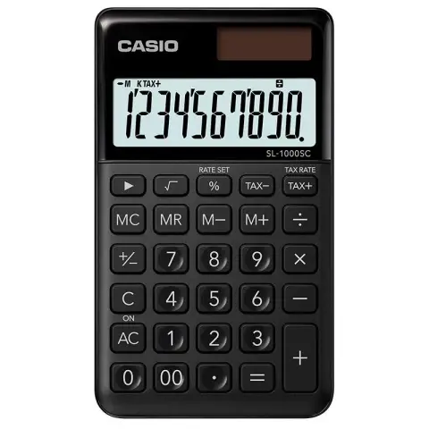 Casio kalkulator SL-1000SC-BK-S| kieszonkowy | 10 miejsc | Czarny-5194755