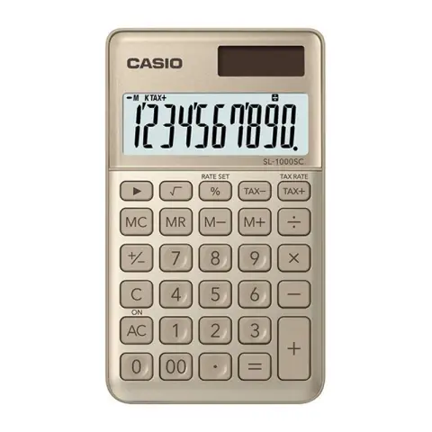 Casio kalkulator SL-1000SC-GD-S | kieszonkowy | 10 miejsc | Złoty-5194757