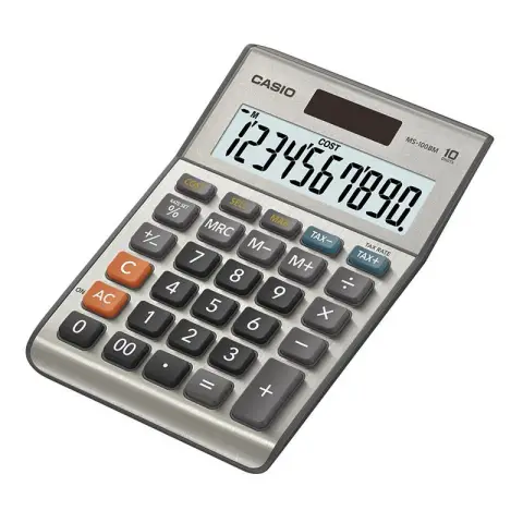 Casio kalkulator MS-100BM-S  | biurowy | 10 miejsc | Srebrny-5194777