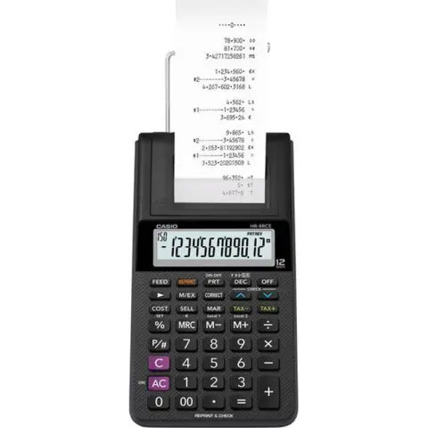 Casio kalkulator HR-8RCE WH S Z ZASILACZEM | drukujący | 12 miejsc | Biały-5194787
