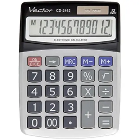Vector kalkulator KAV CD-2462 | biurowy | 12 miejsc | Biało-czarny-5194962