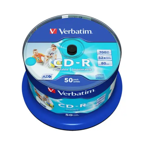 Płyty Verbatim CD-R 700MB 52x - Cake Box - 50 szt. - Do nadruku DLP