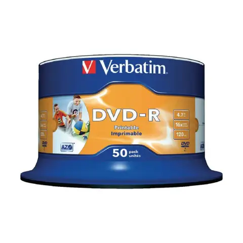 Płyty Verbatim DVD-R 4,7GB - 16x Cake Box - 50 szt. - Printable