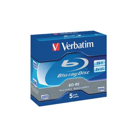 Verbatim BluRay BD-RE | 25 GB | x2 | 5 szt.| SINGLE LAYER-3833235