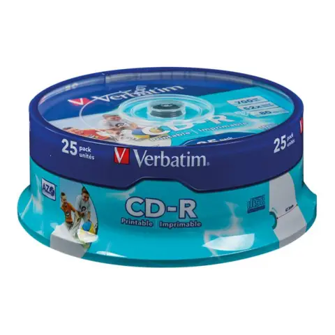 Płyty CD-R Verbatim 700MB  52x Cake Box - 25 szt. - Do nadruku