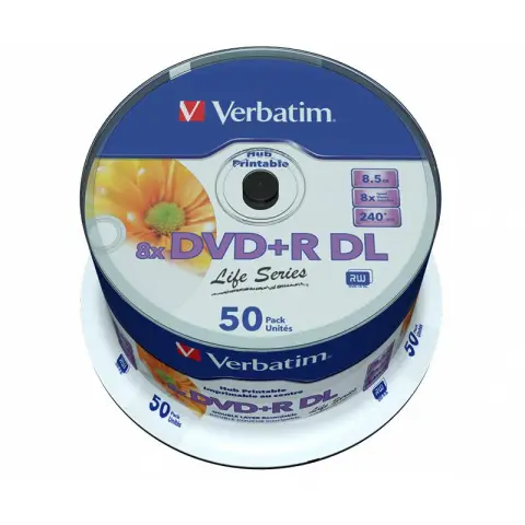 Verbatim DVD-R | 8.5 GB | x8 | double layer cake/50  do nadruku