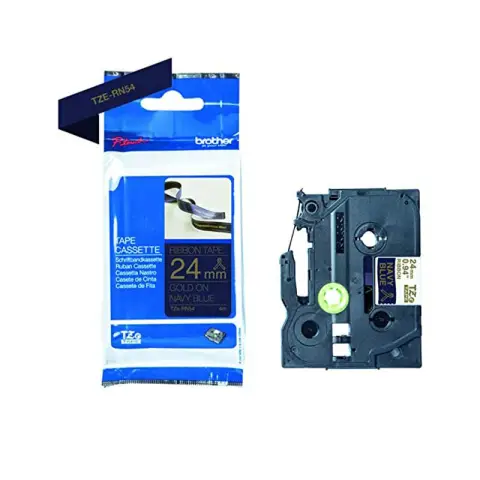 Taśma Brother wstążka 24mm x 4m złoty nadruk / granatowe tło-5416842