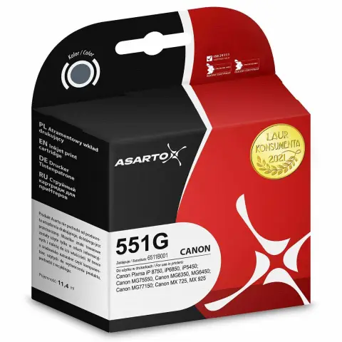 Canon CLI-551G zamiennik -Tusz szary do Pixma iP7250 MG5450 MG6350 MX725 MX925