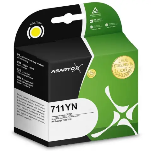 Tusz Asarto do HP 711YN | CZ132A | 29 ml | yellow-4648985