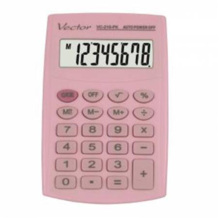 Vector kalkulator biurowy VC-210 PK | kieszonkowy | 8 miejsc | Różowy