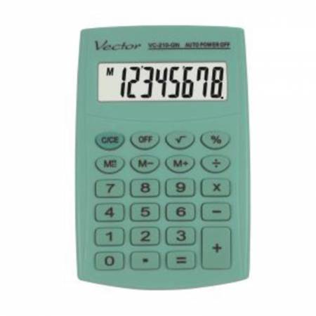 Vector kalkulator KAV VC-210 GN | kieszonkowy | 8 miejsc | Zielony