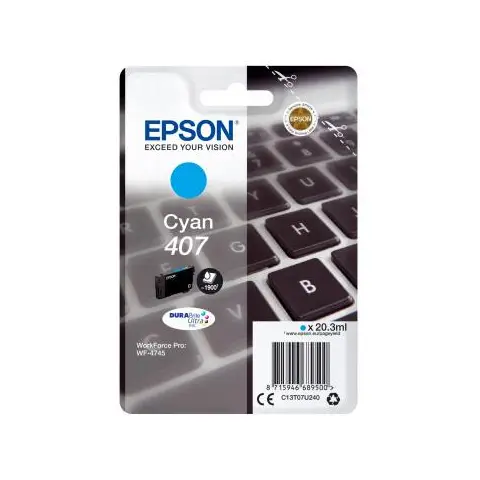 Tusz  Epson 407 do WF-4745DTWF | 20,3 ml | Cyan