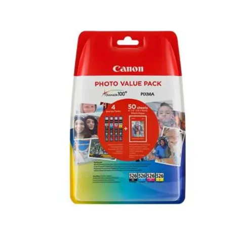 Tusz Canon CLI526 do MG-5150/5250/6150/8150  | 4x9ml | CMYK+papier foto 50szt