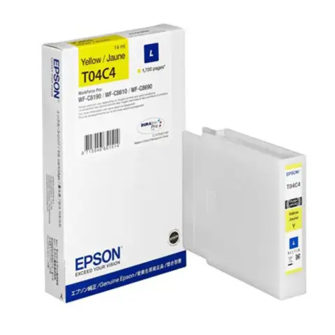 EPSON T04C4 - Tusz żółty do Epson WorkForce Pro WF-C8100, WF-C8190, WF-C8610, WF-C8690