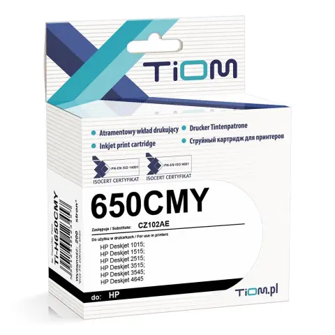 Tusz Tiom do HP 650CMY | CZ102AE | 8ml | color