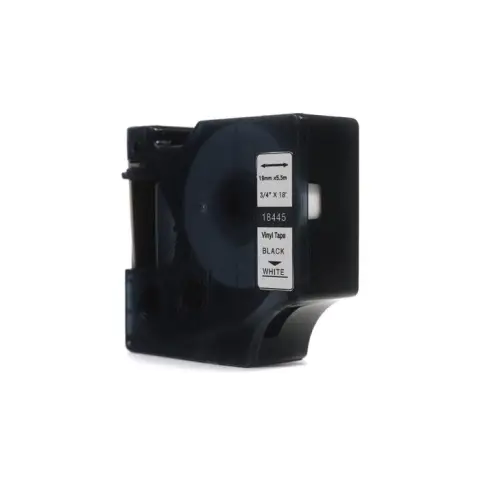 Taśma JetWorld Zamiennik Dymo Rhino Czarny na Białym 19mm x 5,5m Winylowa, Vinyl (18445) (S0718620)