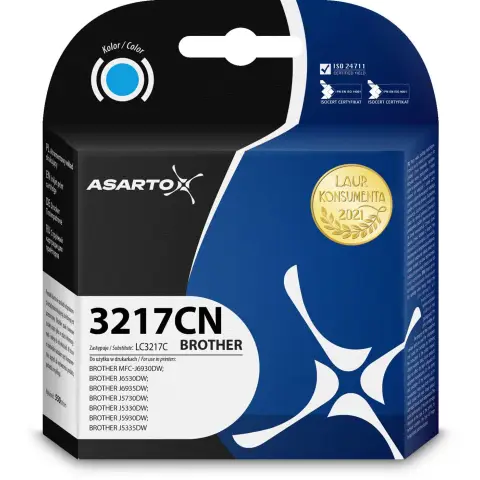Brother LC3217C zamiennik - Tusz cyan do Brother MFC-J6935, MFC-J6930, MFC-J6730, MFC-J6535, MFC-J6530, MFC-J5930, MFC-J