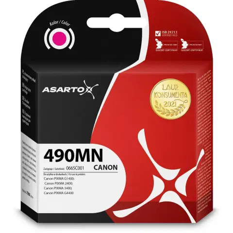 Tusz magenta 0665C001 do Canon G1400, G2200, G2400, G3200, G3400 - Zamiennik GI-490M