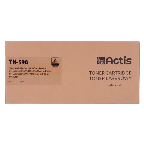 Toner Actis TH-59A (zamiennik HP CF259A; Supreme; 3000 stron; czarny). Z chipem. Zalecamy wyłączenie aktualizacji oprogramowania drukarki, nowa aktualizacja może powodować problemy z właściwym działaniem tonera-5734998