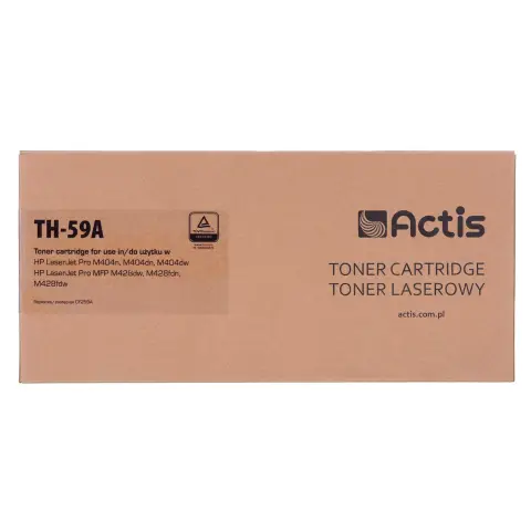 Toner Actis TH-59A (zamiennik HP CF259A; Supreme; 3000 stron; czarny). Z chipem. Zalecamy wyłączenie aktualizacji oprogramowania drukarki, nowa aktualizacja może powodować problemy z właściwym działaniem tonera-5735001