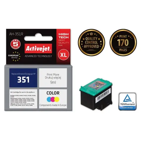 Activejet AH-351R Tusz (zamiennik HP 351 CB337EE; Premium; 9 ml; kolor)-5735553