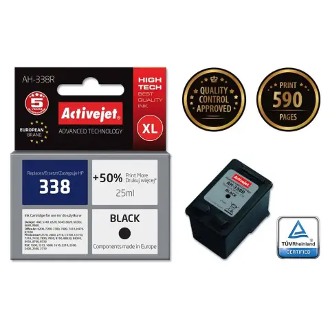 Activejet AH-338R Tusz (zamiennik HP 338 C8765EE; Premium; 25 ml; czarny)-5735565