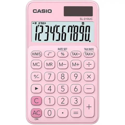 KALKULATOR KIESZONKOWY CASIO SL-310UC-PK RÓŻOWY, 10 CYFROWY WYŚWIETLACZ