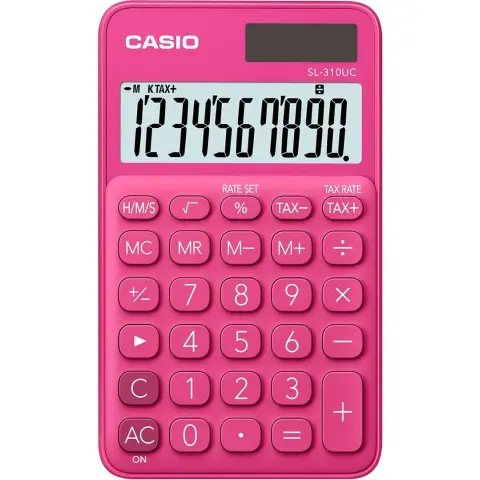 KALKULATOR KIESZONKOWY CASIO SL-310UC-RD CZERWONY, 10 CYFROWY WYŚWIETLACZ