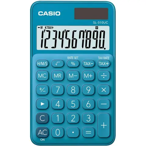 KALKULATOR KIESZONKOWY CASIO SL-310UC-BU NIEBIESKI, 10 CYFROWY WYŚWIETLACZ