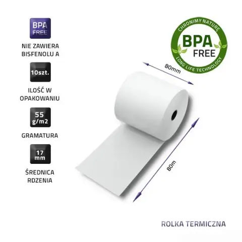 QOLTEC ROLKA TERMICZNA 80X80 | 55G/M2 | 10SZT. | BPA FREE-6079440