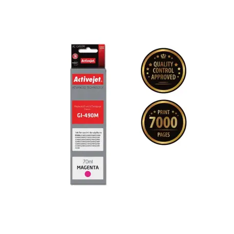 Activejet AC-G490M Tusz (zamiennik Canon GI-490M; Supreme; 70 ml; 7000 stron, czerwony)-6248311