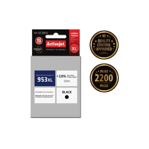Activejet AH-953BRX Tusz (zamiennik HP 953XL L0S70AE; Premium; 50 ml; 2200 stron, czarny)-6248347
