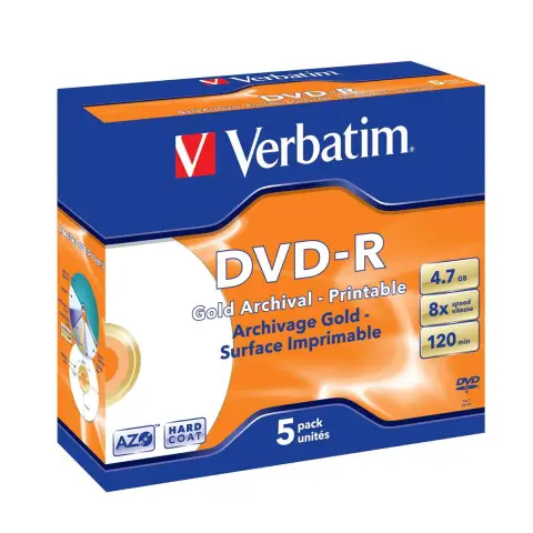 Verbatim DVD-R | 4.7GB | x8 | 5szt | Jewel Case