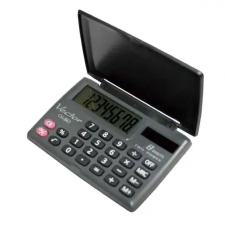 Vector kalkulator KAV CH-861 | kieszonkowy | 8 miejsc | Czarny | z klapką