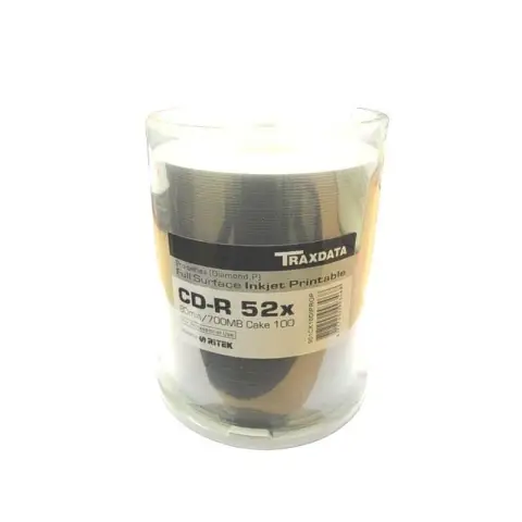 TRAXDATA CD-R 700MB| x52 I cake/100 | Diamond Pro | White Ink FF | Print Glossy