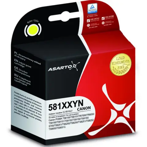 Tusz żółty do Canon TR-7500, TR-7550, TR-8500, TR-8550, TR-6100 - Zamiennik PGI-581Y XXL