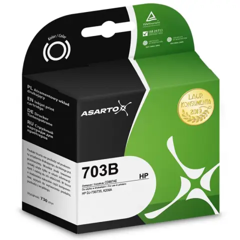 Tusz czarny do HP F730 F735 K109a K209a K510 - Zamiennik HP 703 / CD887AE