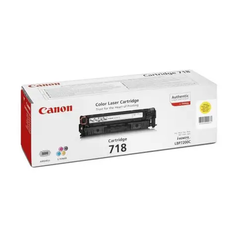 Toner Canon CRG- 718Y Yellow do drukarek (Oryginalny) [2.9k]