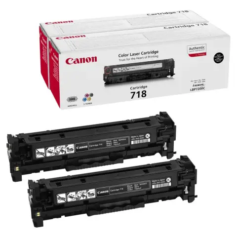 Toner Canon 718 / CRG-718B Czarny do drukarek (Oryginalny) [2x3.4k] Dwu Pack