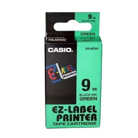 Casio taśma do drukarek etykiet do KL-60/120 | 9mmx8m | zielona/czarny druk-6856109