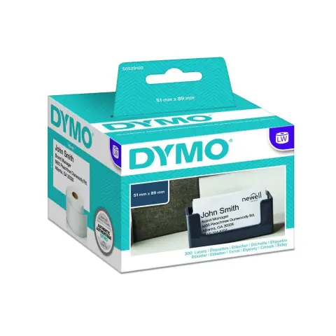 Dymo Etykiety wizytĂłwkowe, karton biaĹ‚y bez kleju