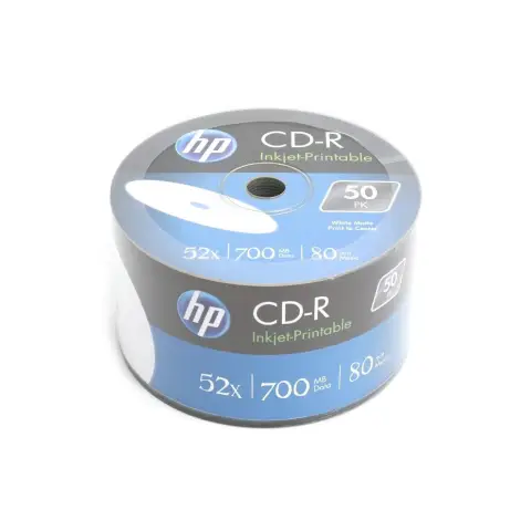 Płayty HP CD-R | 700MB | x52 | Spindel 50szt. - Białe FF  - Do nadruku